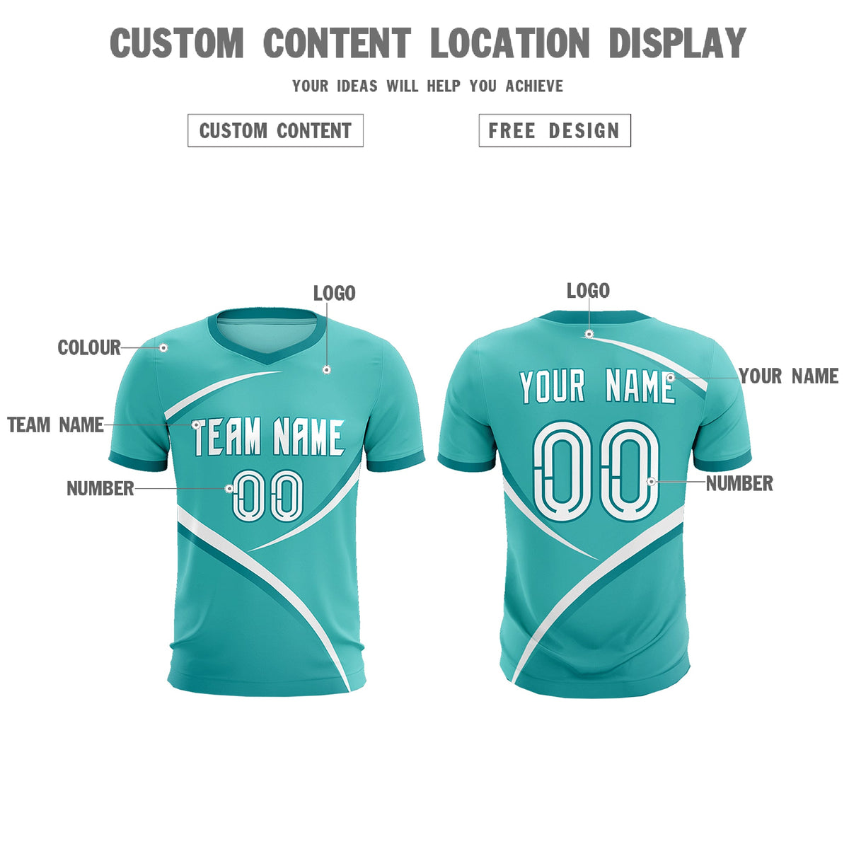 Custom Bright Green Aqua Color Block Training Uniform For Men Soccer Sets Jersey