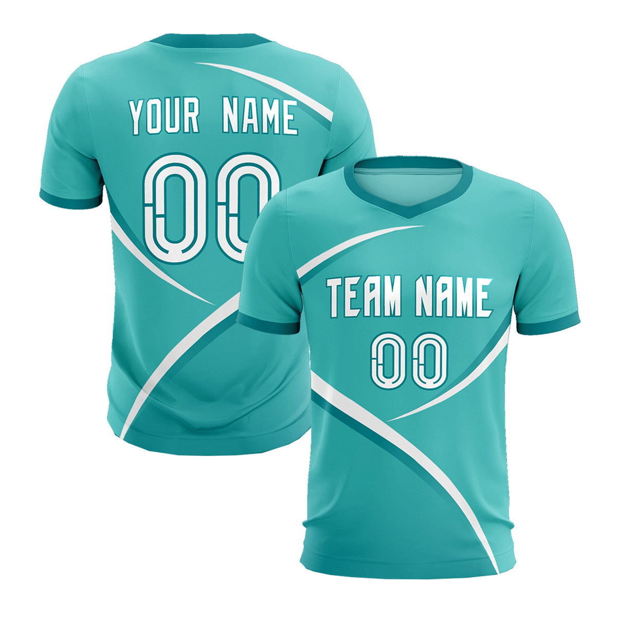 Custom Bright Green Aqua Color Block Training Uniform For Men Soccer Sets Jersey
