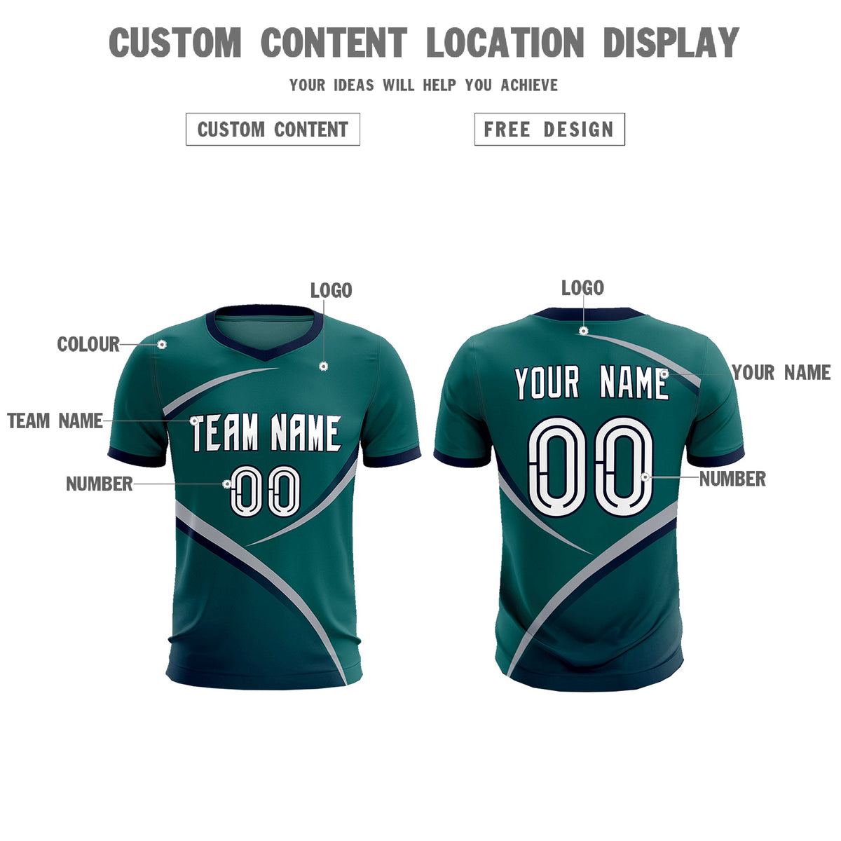 Custom Aqua Navy Color Block Training Uniform For Men Soccer Sets Jersey