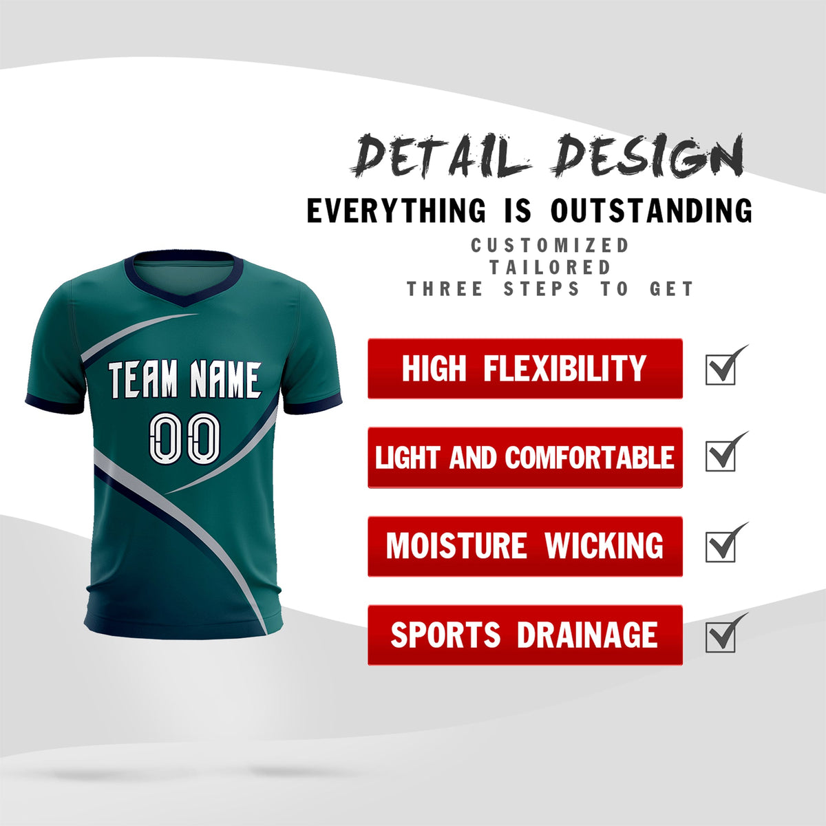 Custom Aqua Navy Color Block Training Uniform For Men Soccer Sets Jersey