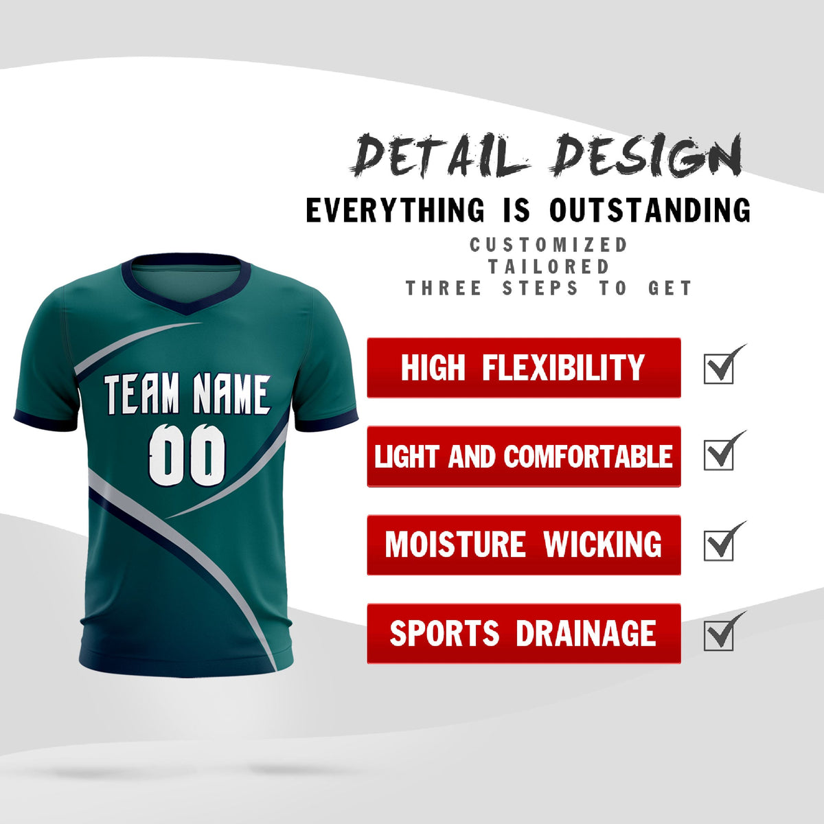 Custom Aqua Navy Color Block Training Uniform For Men Soccer Sets Jersey