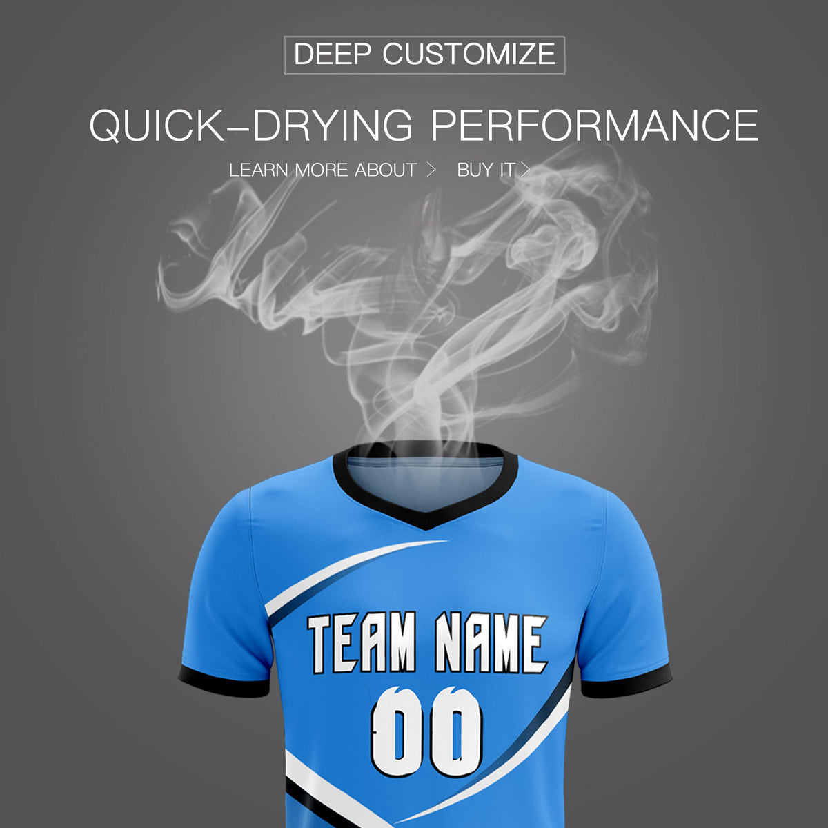 Custom Powder Blue Navy Color Block Training Uniform For Men Soccer Sets Jersey