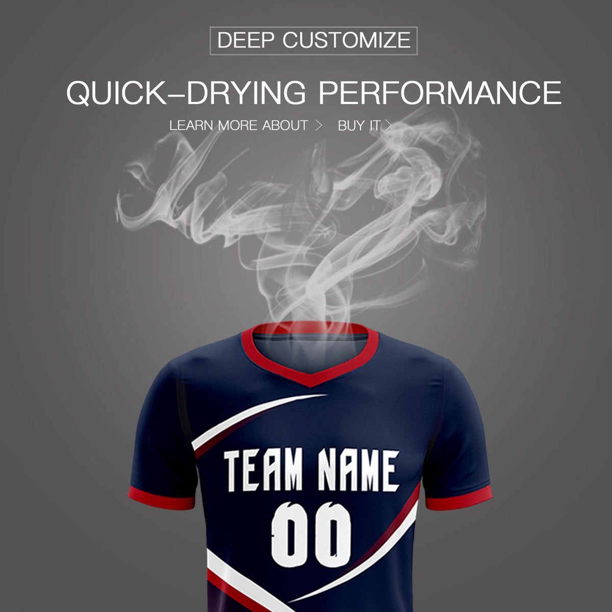 Custom Navy Red Color Block Training Uniform For Men Soccer Sets Jersey