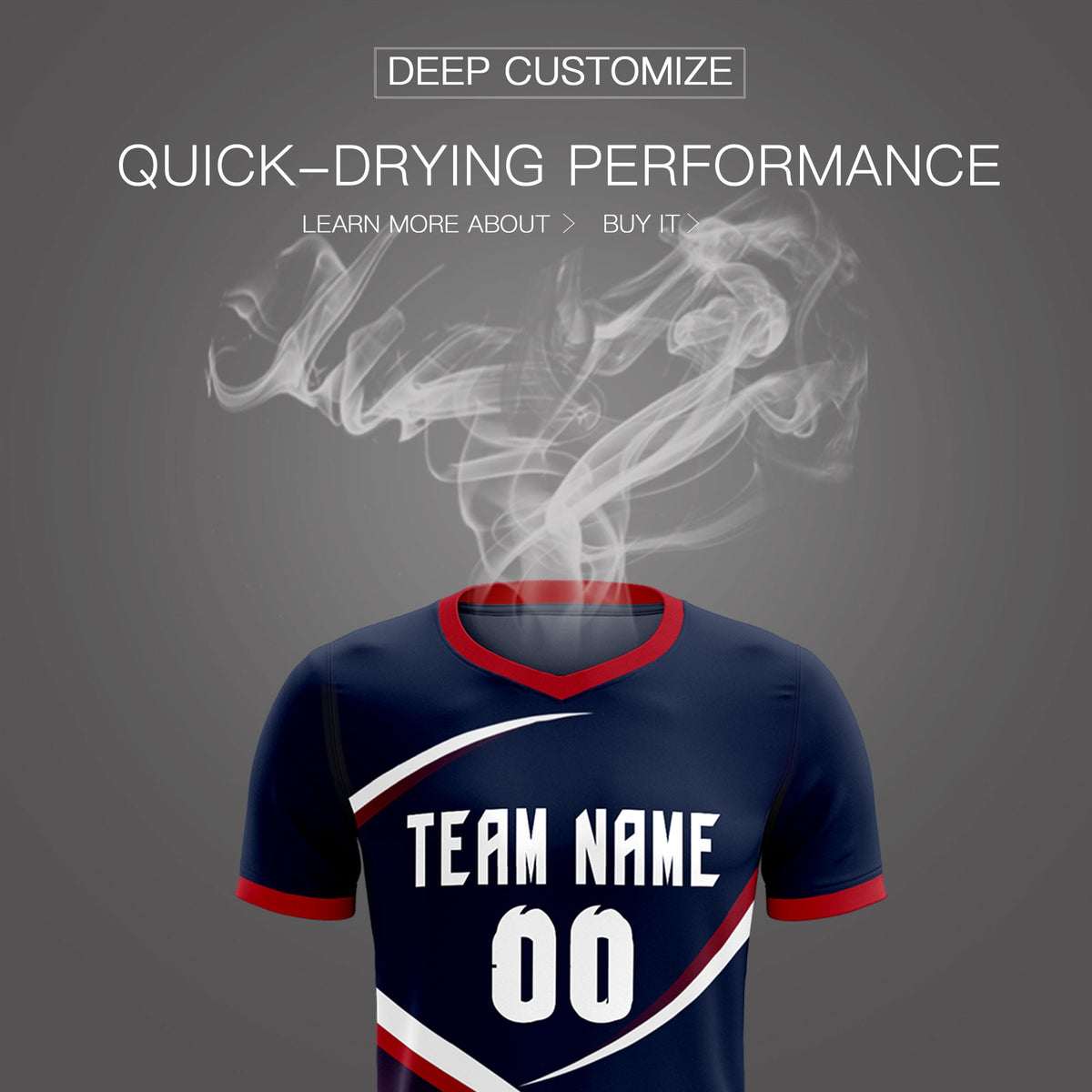 Custom Navy Red Color Block Training Uniform For Men Soccer Sets Jersey