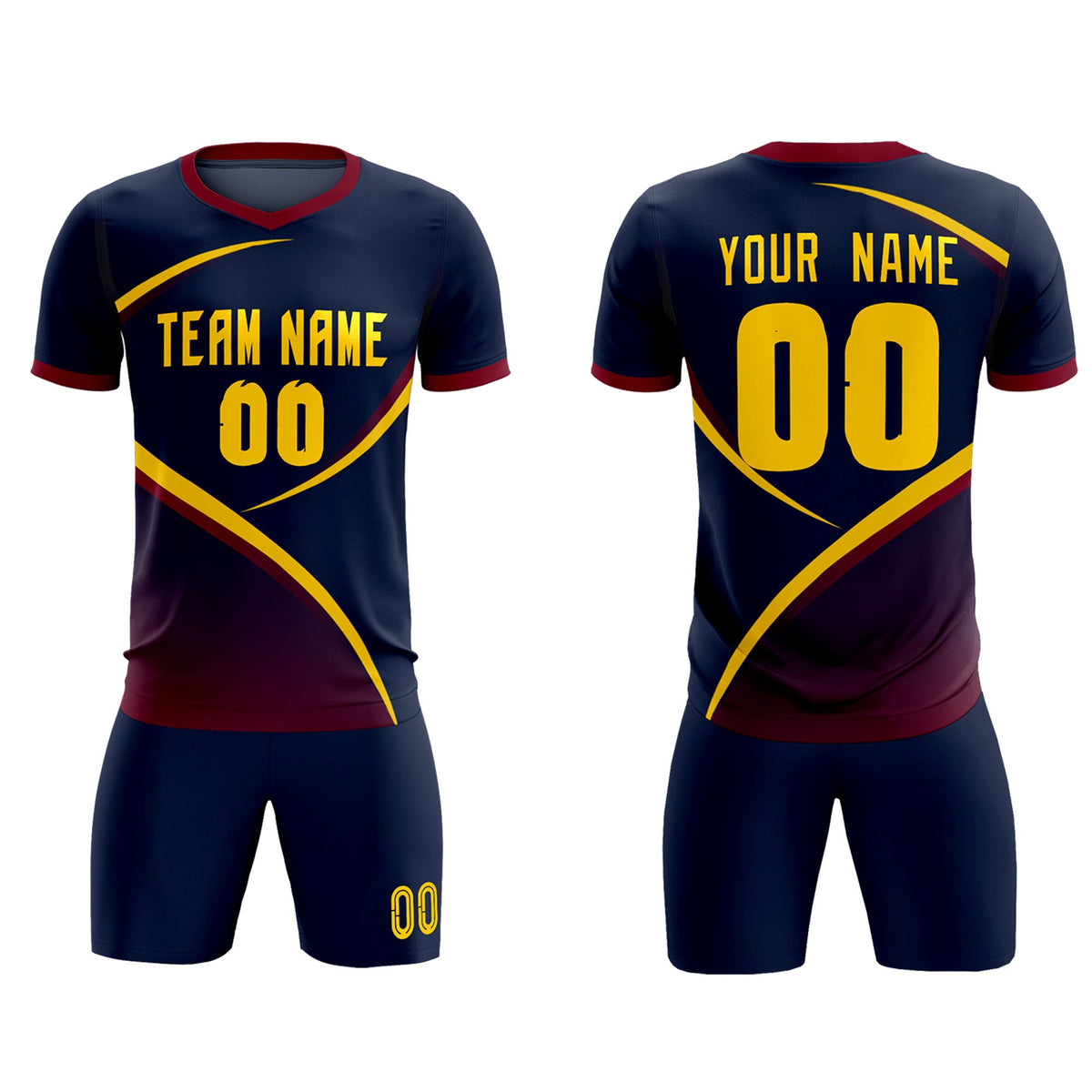 Custom Navy Navy Color Block Training Uniform For Men Soccer Sets Jersey
