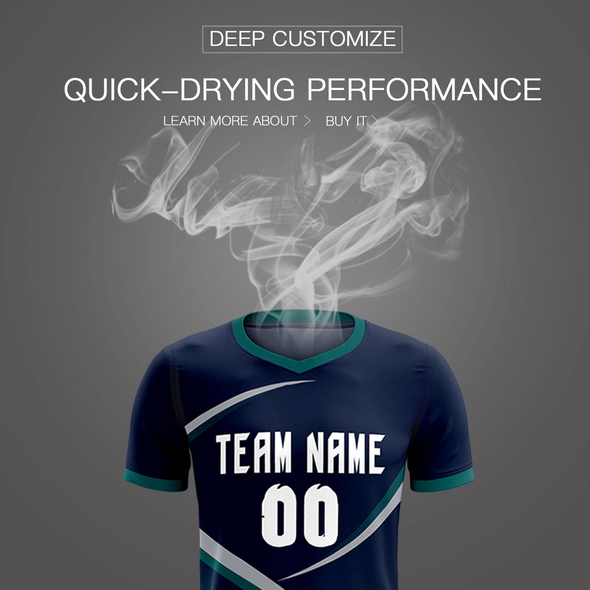 Custom Navy Aqua Color Block Training Uniform For Men Soccer Sets Jersey