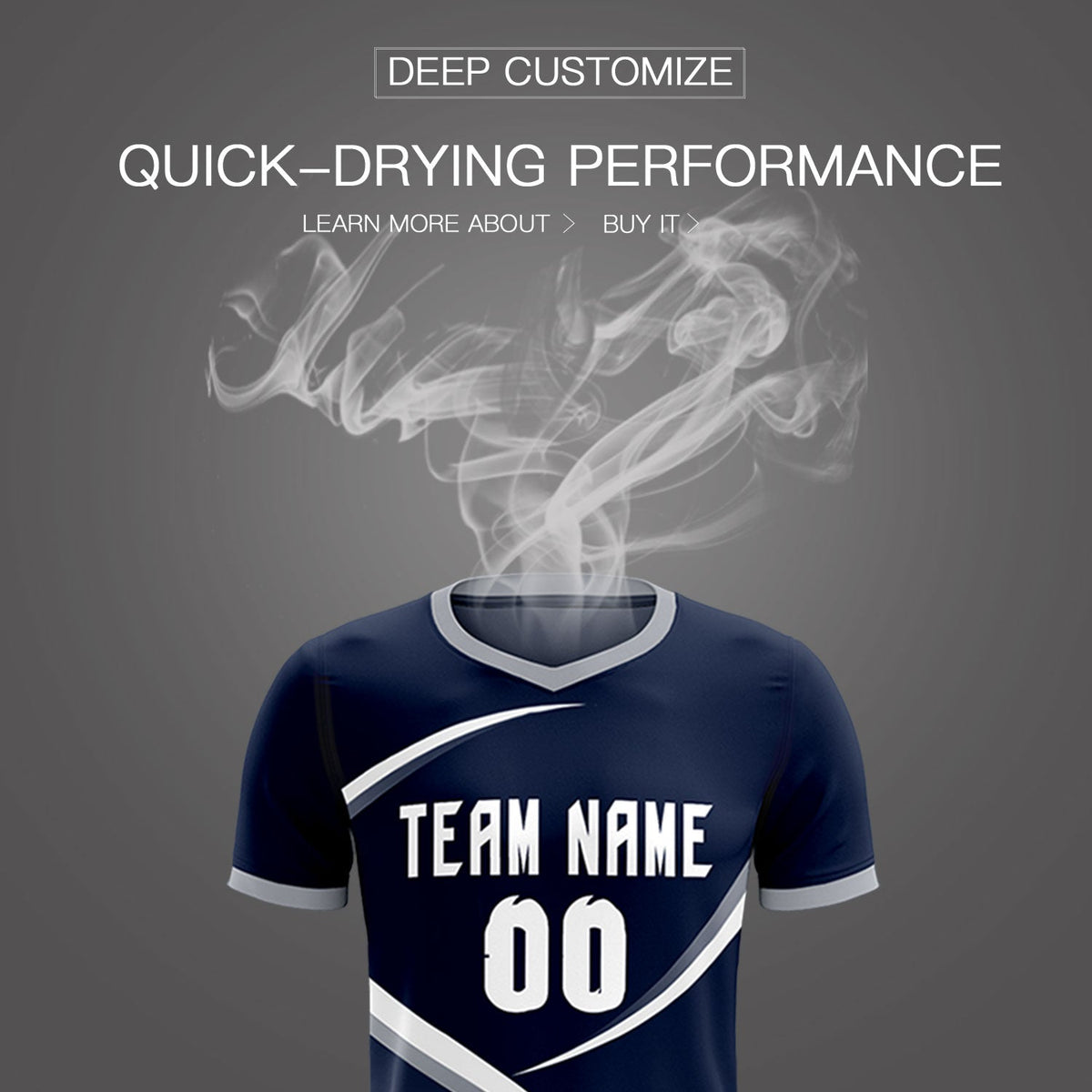 Custom Navy Gray Color Block Training Uniform For Men Soccer Sets Jersey