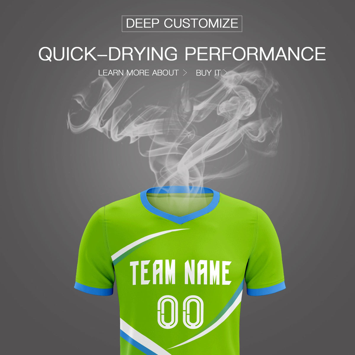 Custom Neon Green Powder Blue Color Block Training Uniform For Men Soccer Sets Jersey