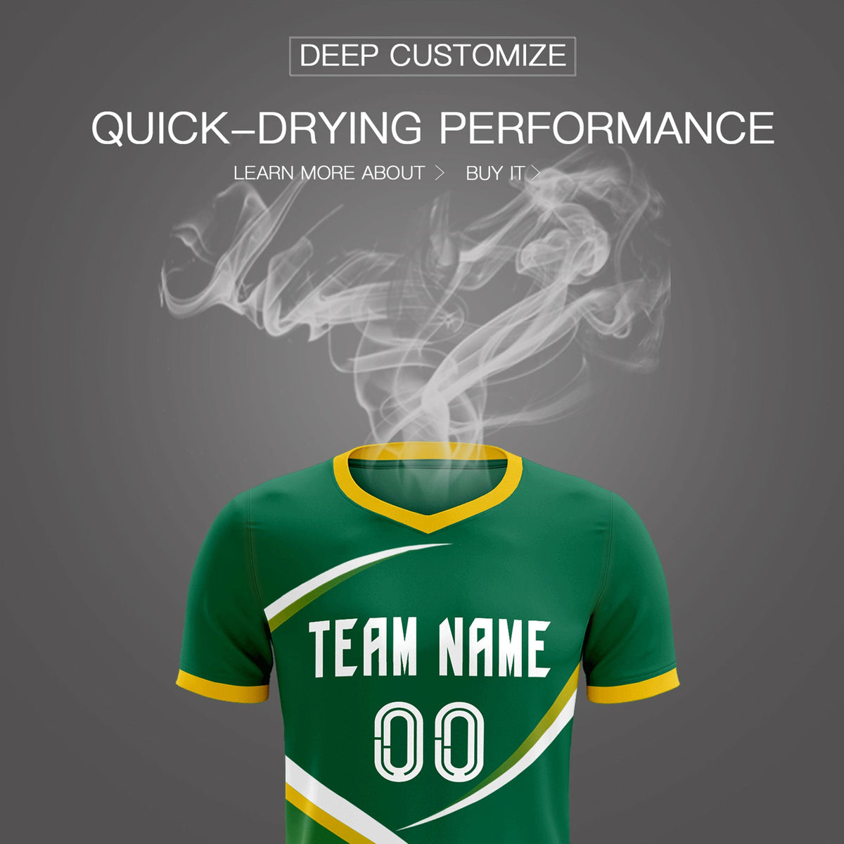 Custom Kelly Green Gold Color Block Training Uniform For Men Soccer Sets Jersey