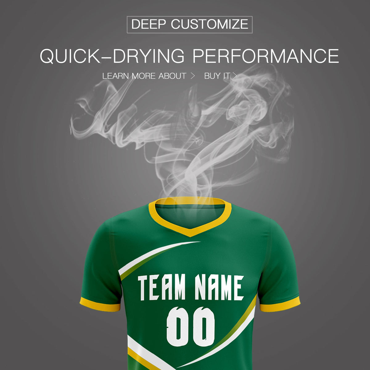 Custom Kelly Green Gold Color Block Training Uniform For Men Soccer Sets Jersey