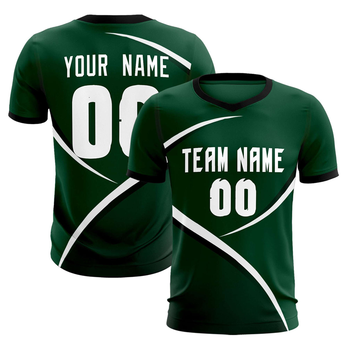 Custom Green Black Color Block Training Uniform For Men Soccer Sets Jersey