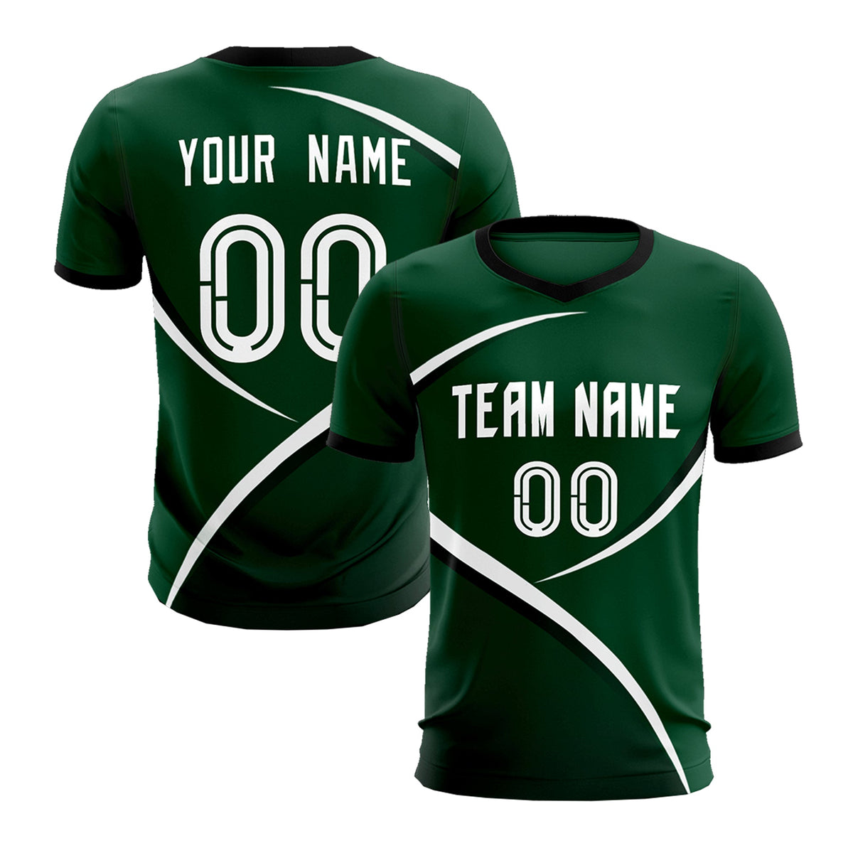 Custom Green Black Color Block Training Uniform For Men Soccer Sets Jersey