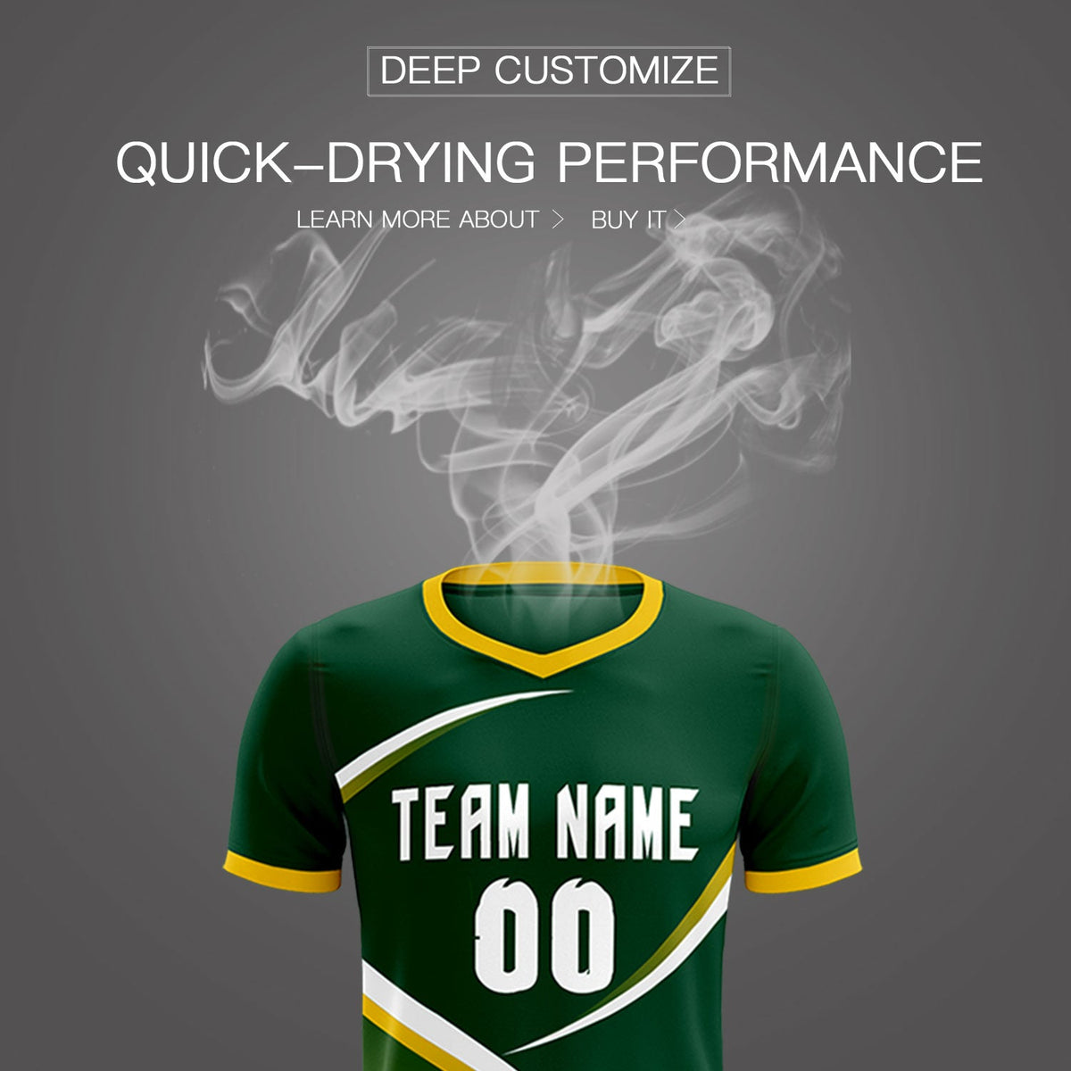 Custom Green Gold Color Block Training Uniform For Men Soccer Sets Jersey