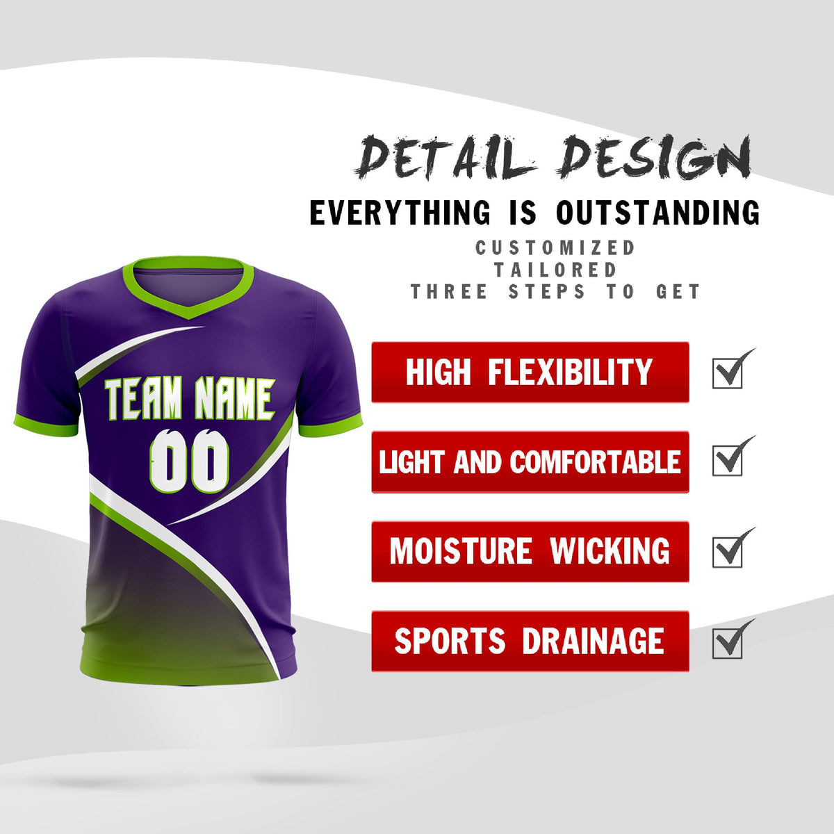 Custom Purple Neon Green Color Block Training Uniform For Men Soccer Sets Jersey