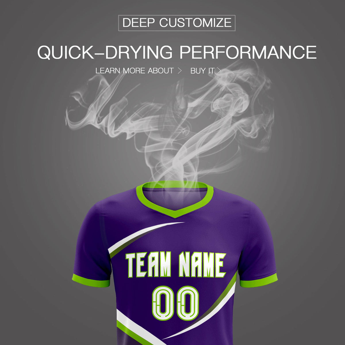 Custom Purple Neon Green Color Block Training Uniform For Men Soccer Sets Jersey