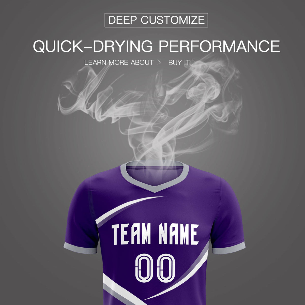 Custom Purple Gray Color Block Training Uniform For Men Soccer Sets Jersey
