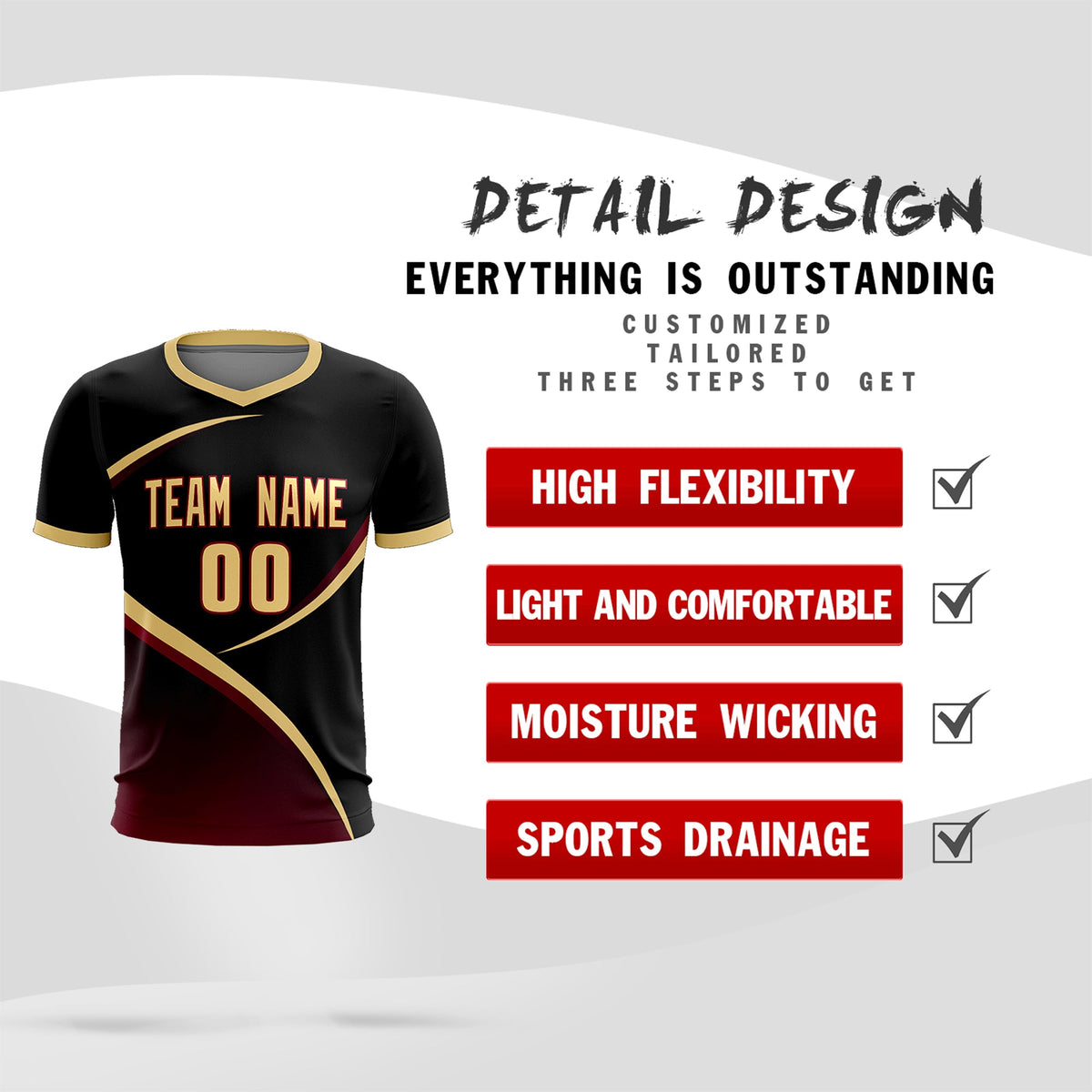 Custom Black Khaki Color Block Training Uniform For Men Soccer Sets Jersey