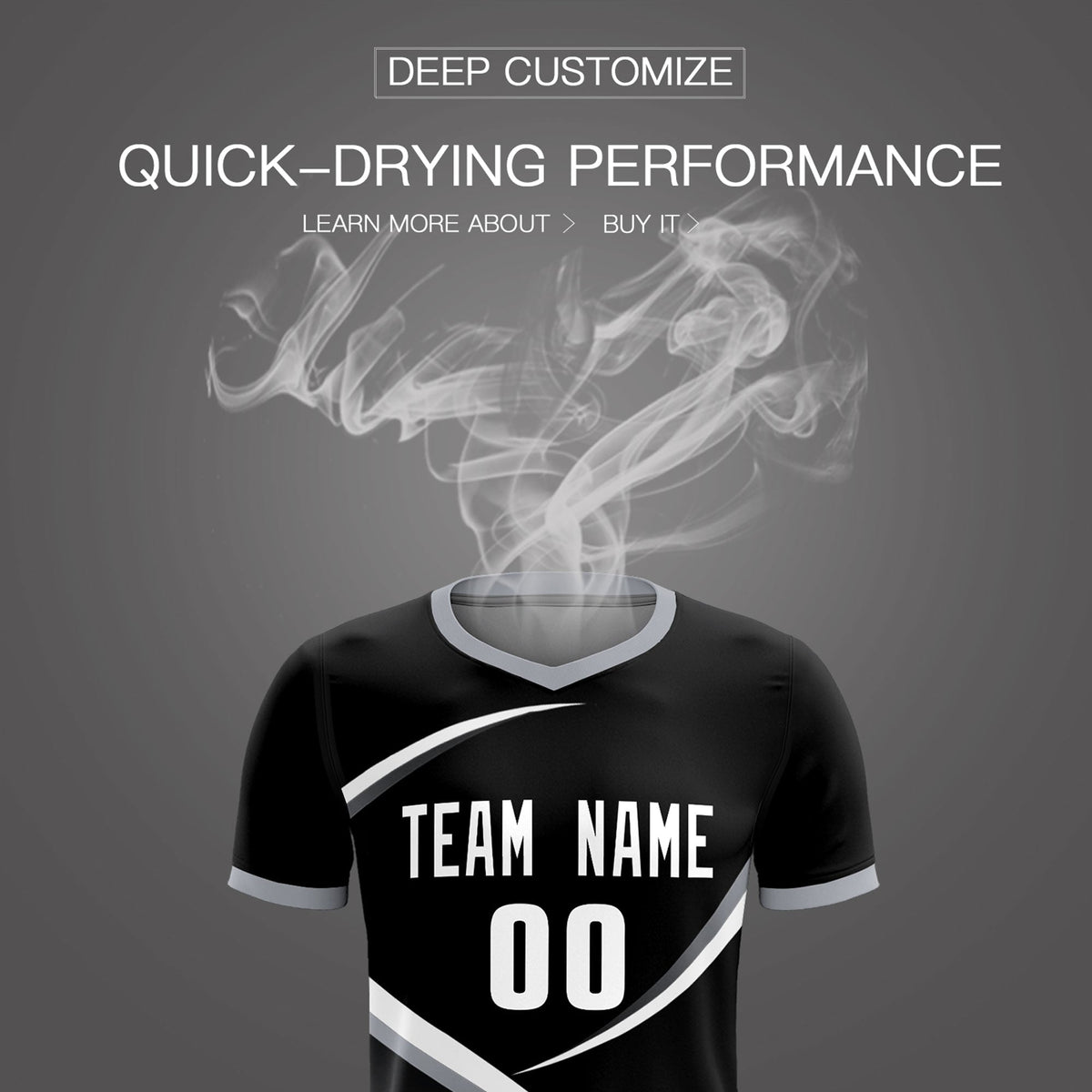 Custom Black Gray Color Block Training Uniform For Men Soccer Sets Jersey