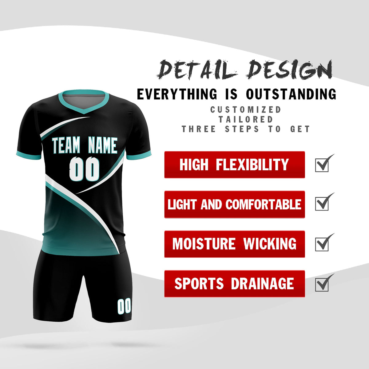 Custom Black Bright Green Color Block Training Uniform For Men Soccer Sets Jersey