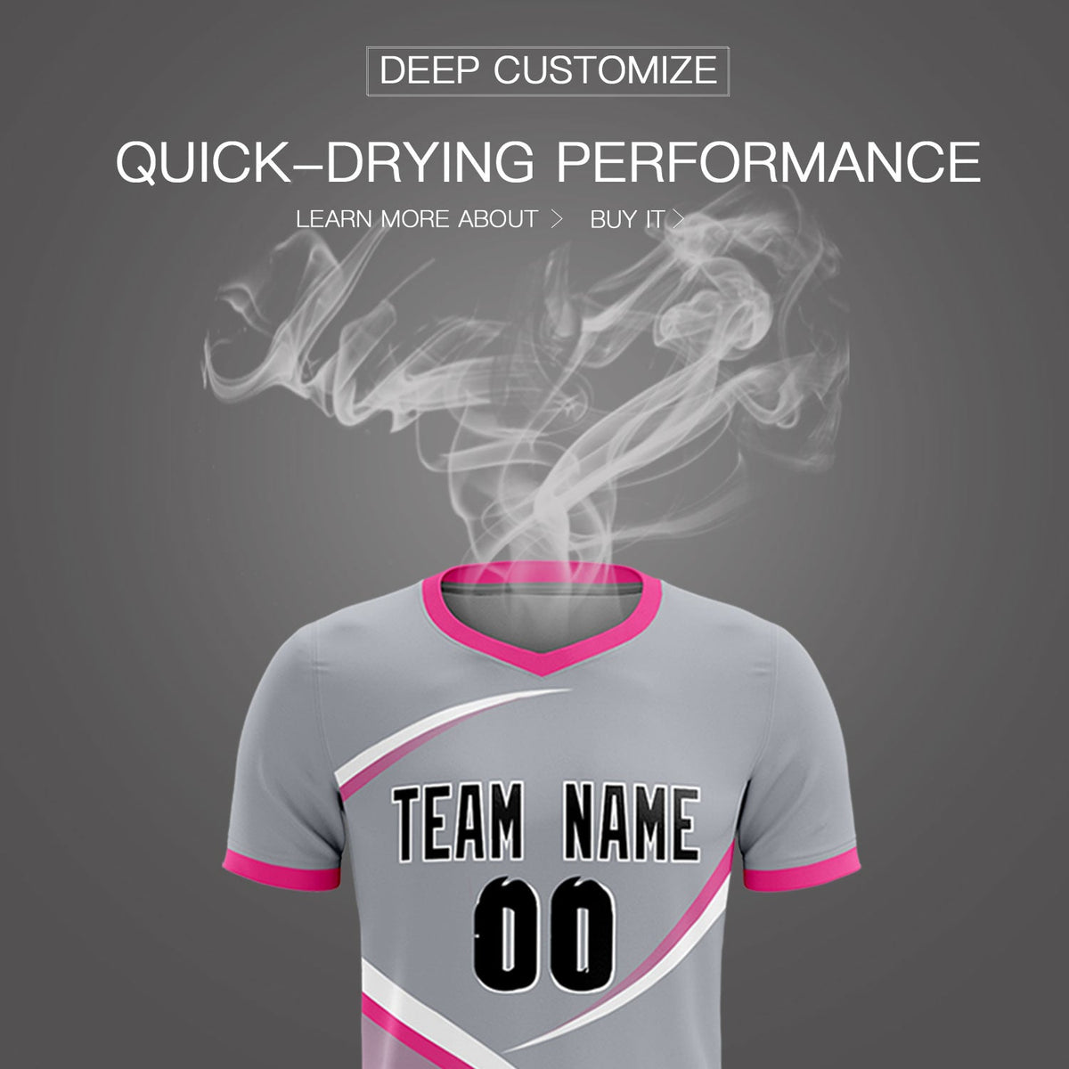 Custom Gray Pink Color Block Training Uniform For Men Soccer Sets Jersey