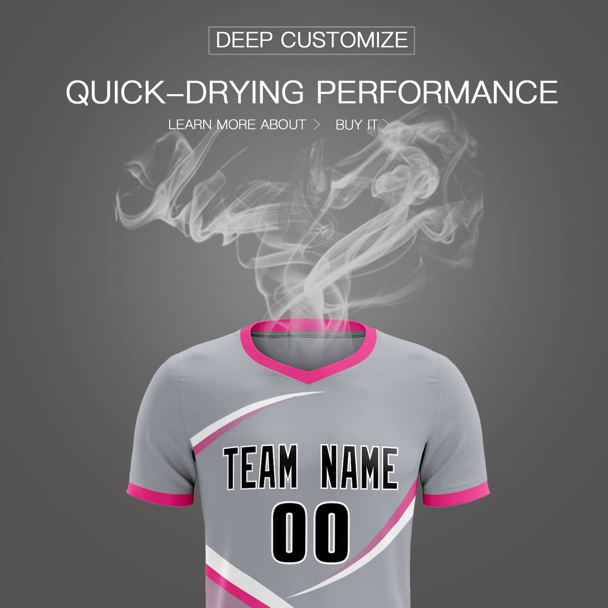 Custom Gray Pink Color Block Training Uniform For Men Soccer Sets Jersey