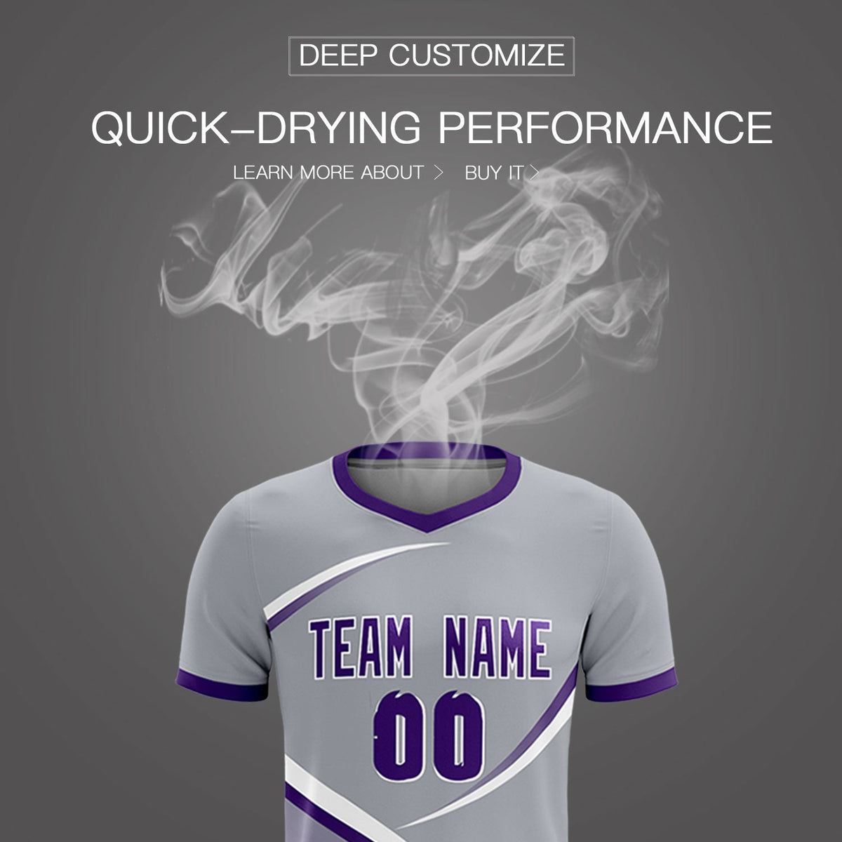 Custom Gray Purple Color Block Training Uniform For Men Soccer Sets Jersey
