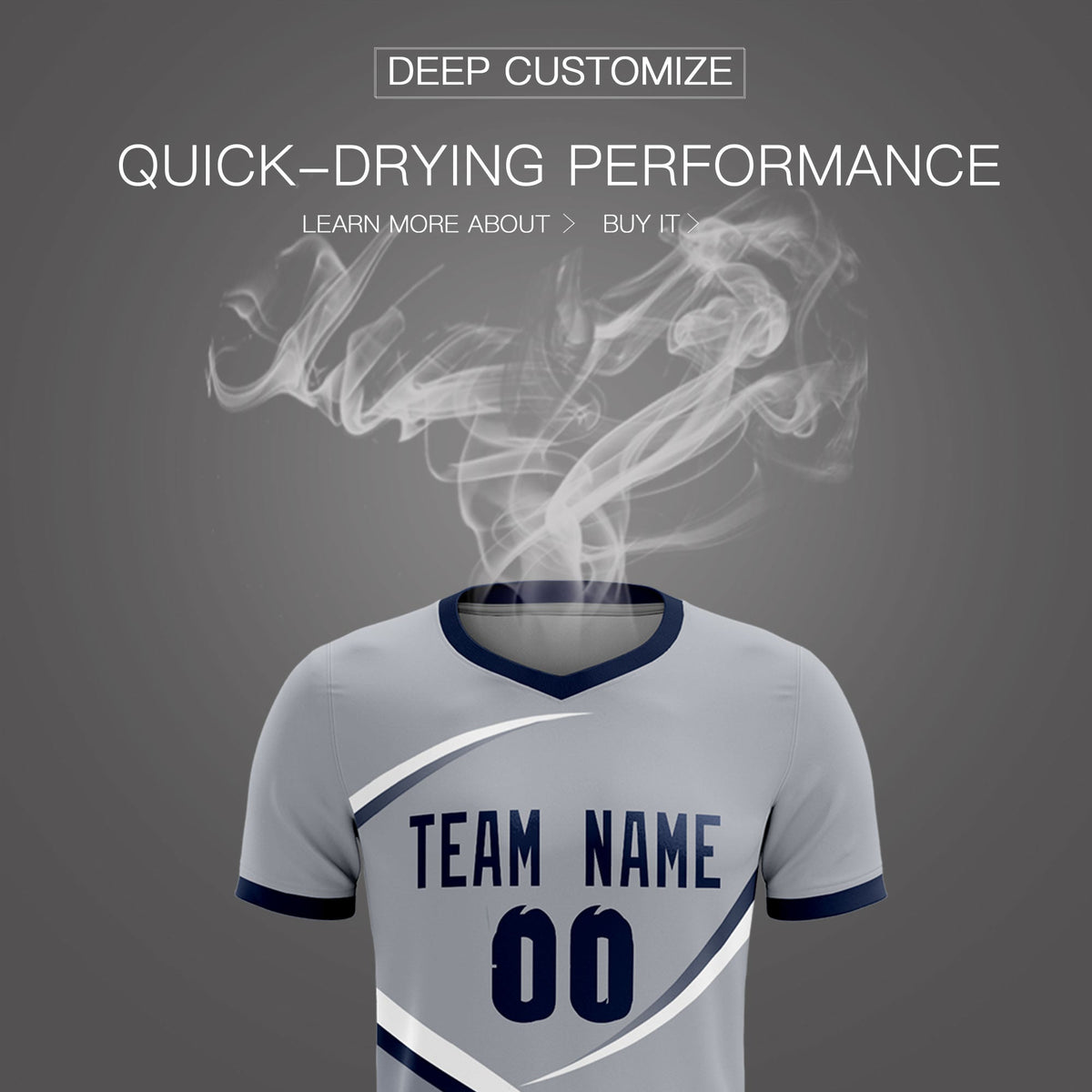 Custom Gray Navy Color Block Training Uniform For Men Soccer Sets Jersey