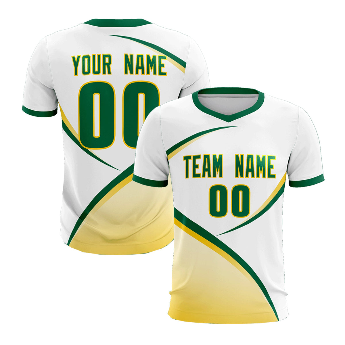 Custom White Kelly Green Color Block Training Uniform For Men Soccer Sets Jersey