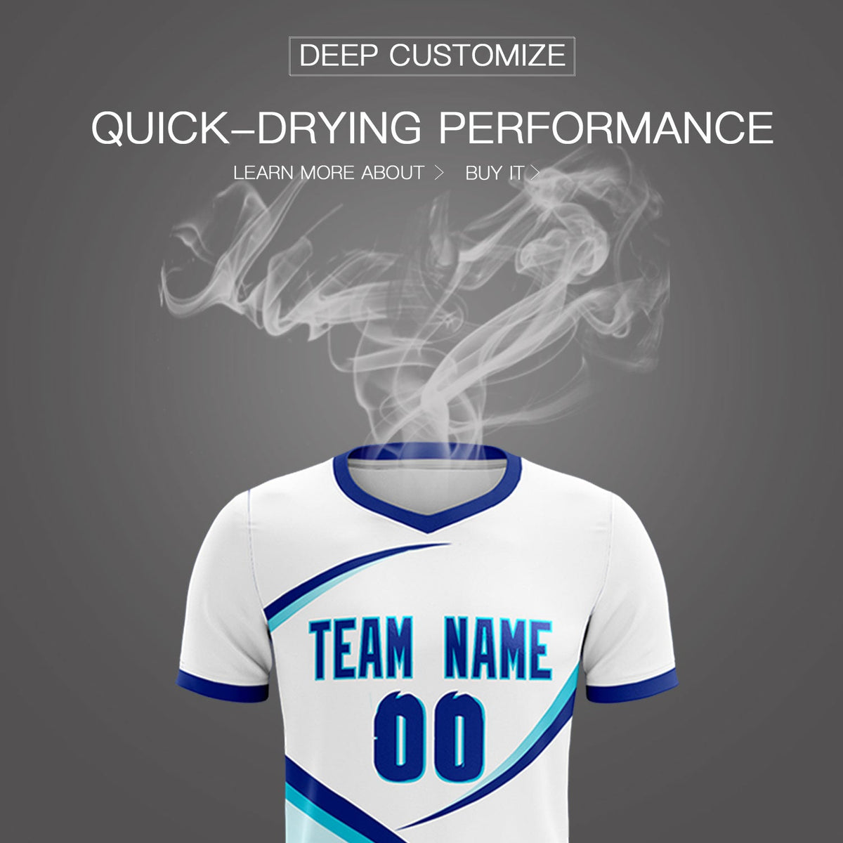 Custom White Sky Blue Color Block Training Uniform For Men Soccer Sets Jersey