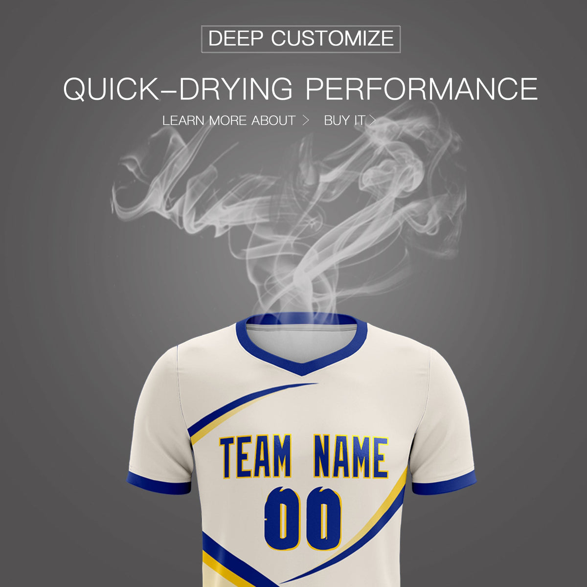 Custom Cream Royal Color Block Training Uniform For Men Soccer Sets Jersey