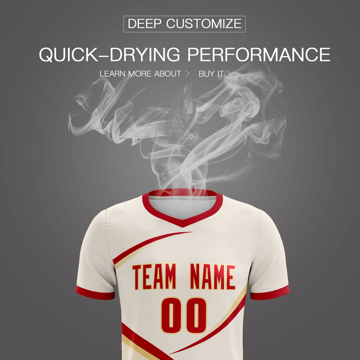 Custom Cream Red Color Block Training Uniform For Men Soccer Sets Jersey