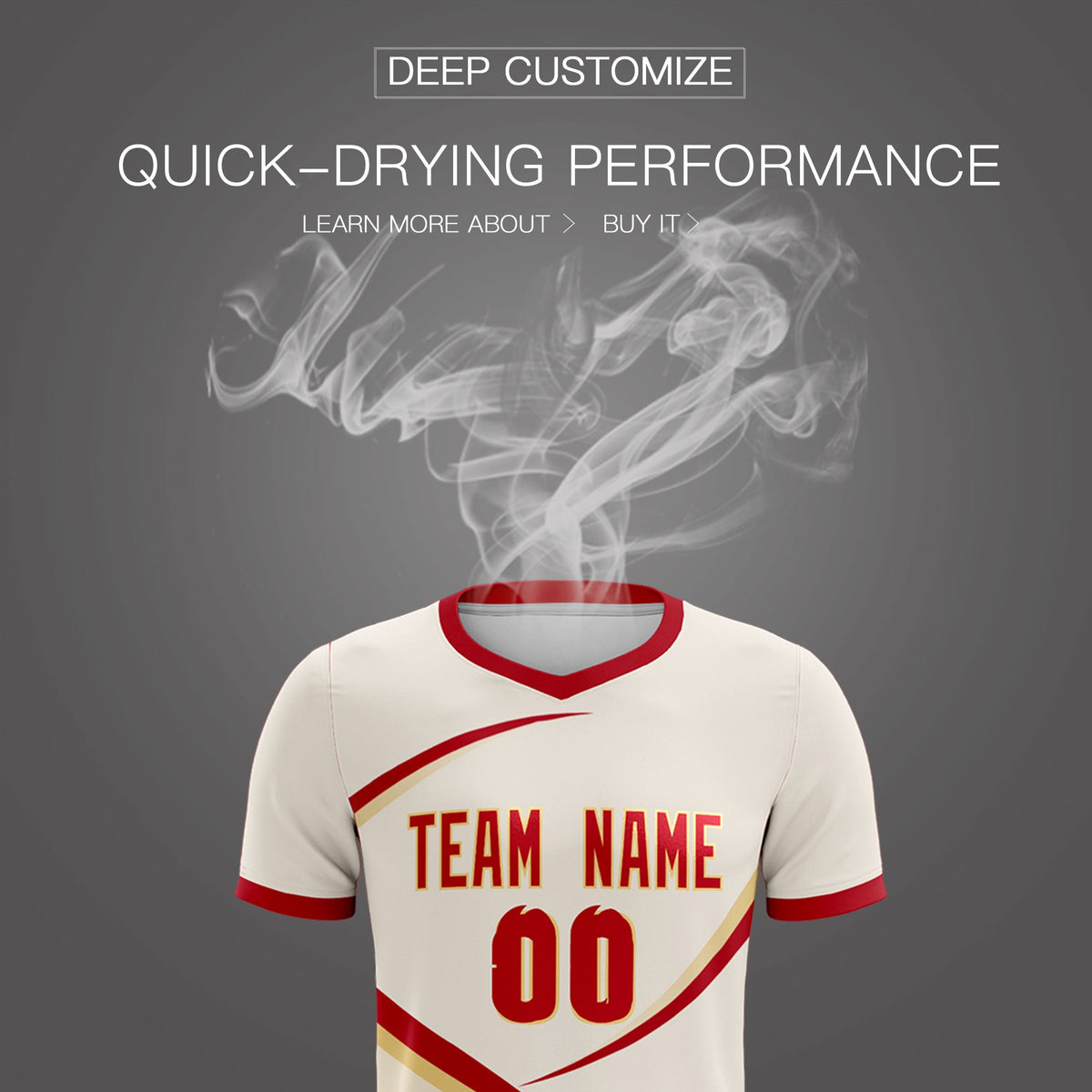 Custom Cream Red Color Block Training Uniform For Men Soccer Sets Jersey