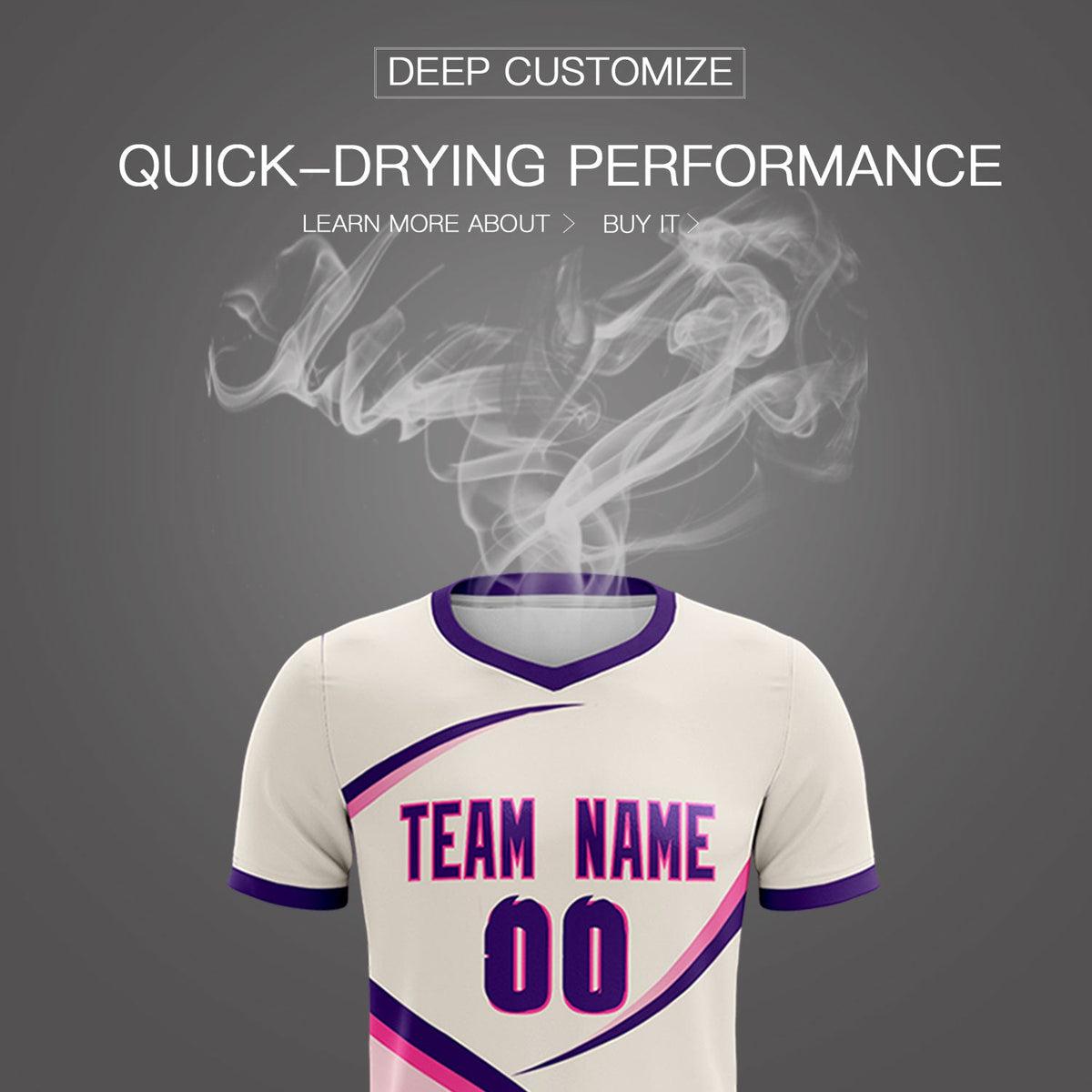 Custom Cream Purple Color Block Training Uniform For Men Soccer Sets Jersey