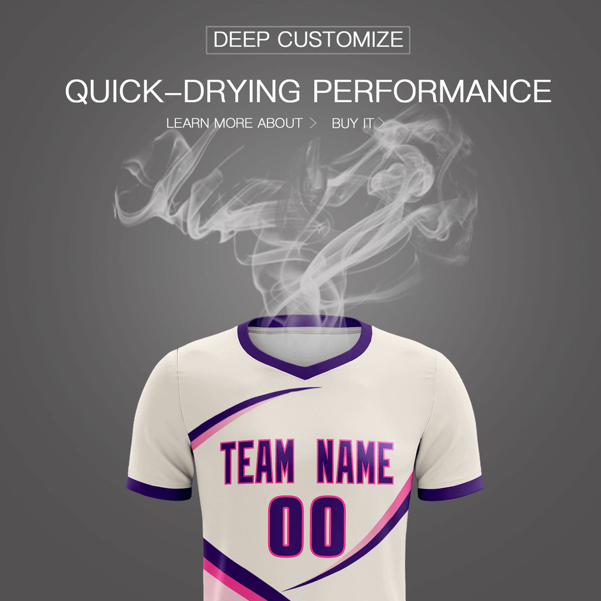 Custom Cream Purple Color Block Training Uniform For Men Soccer Sets Jersey