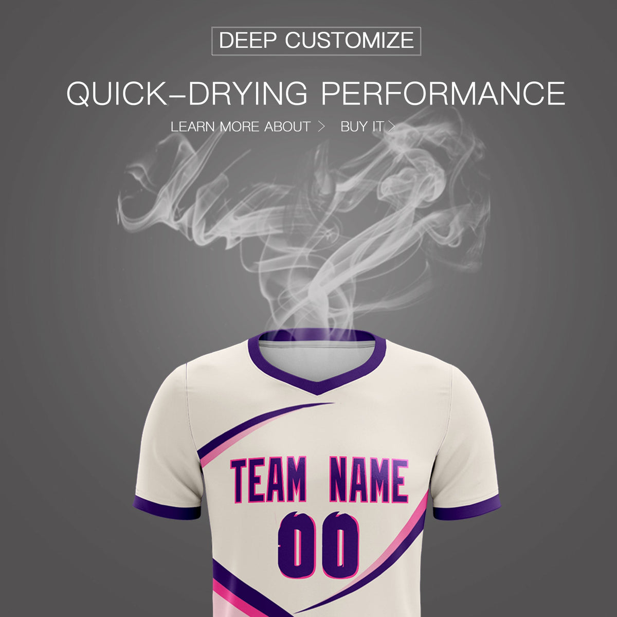 Custom Cream Purple Color Block Training Uniform For Men Soccer Sets Jersey