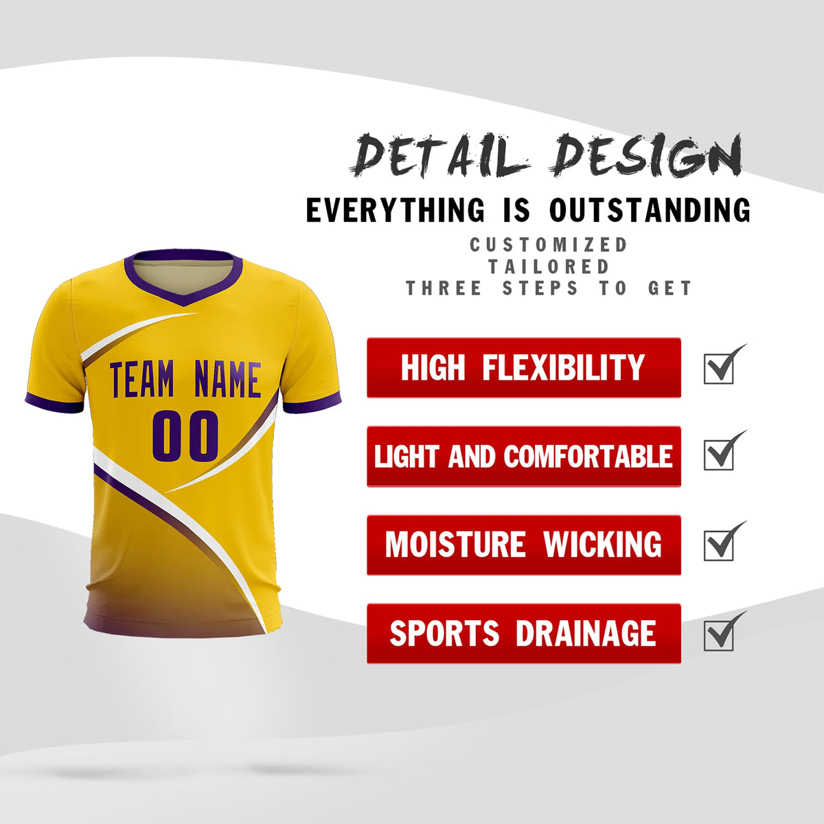 Custom Gold Old Gold Color Block Training Uniform For Men Soccer Sets Jersey
