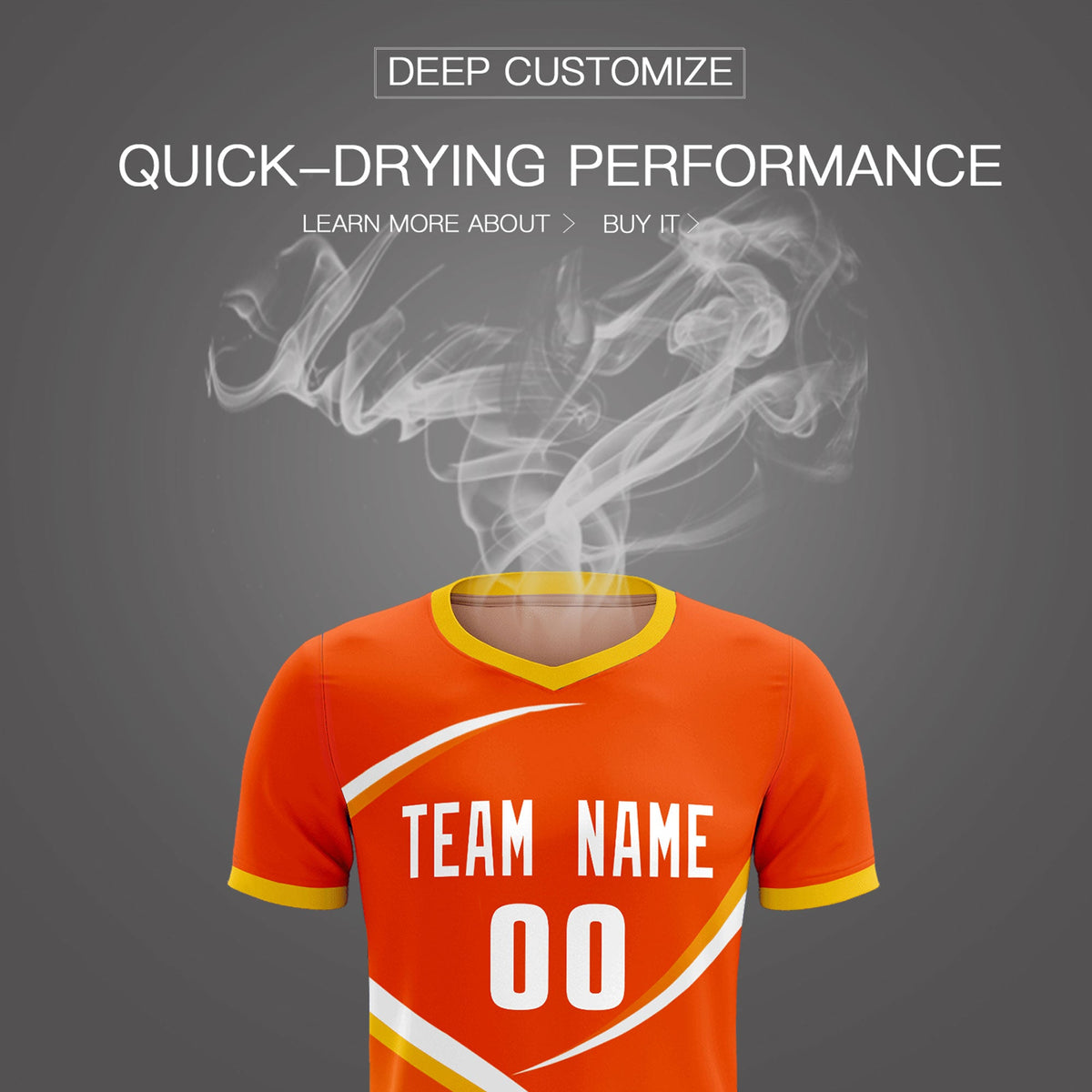 Custom Orange Gold Color Block Training Uniform For Men Soccer Sets Jersey
