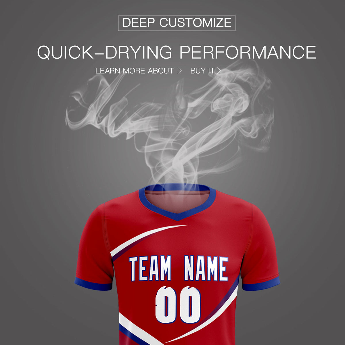 Custom Red Royal Color Block Training Uniform For Men Soccer Sets Jersey