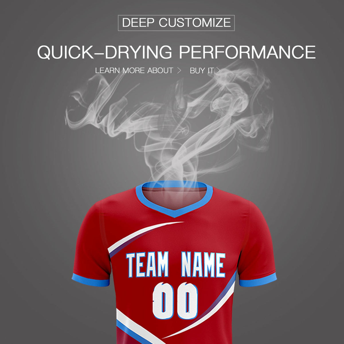 Custom Red Powder Blue Color Block Training Uniform For Men Soccer Sets Jersey