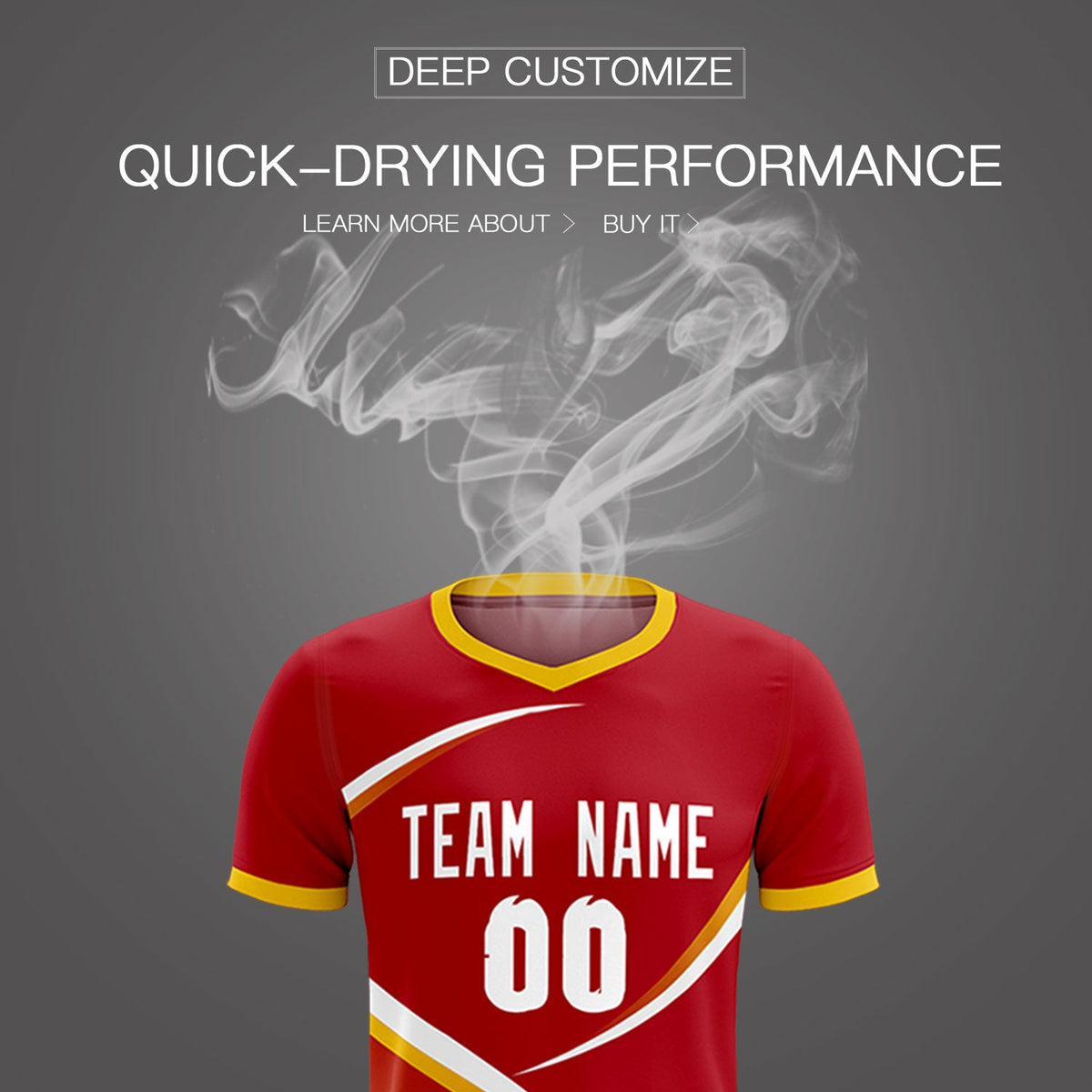 Custom Red Gold Color Block Training Uniform For Men Soccer Sets Jersey