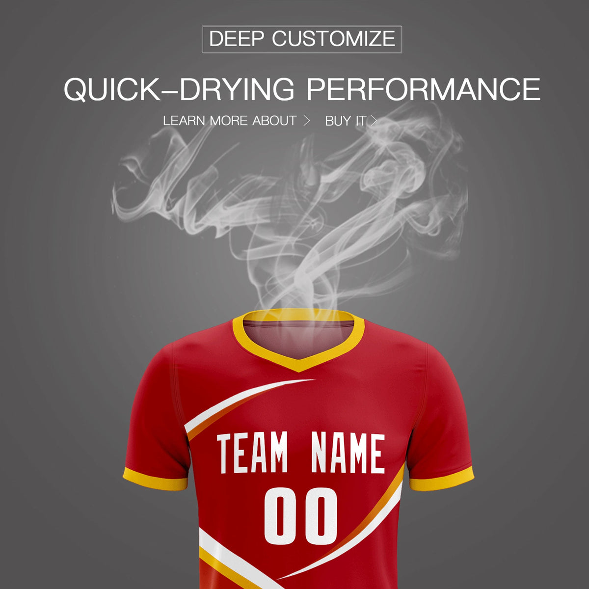 Custom Red Gold Color Block Training Uniform For Men Soccer Sets Jersey