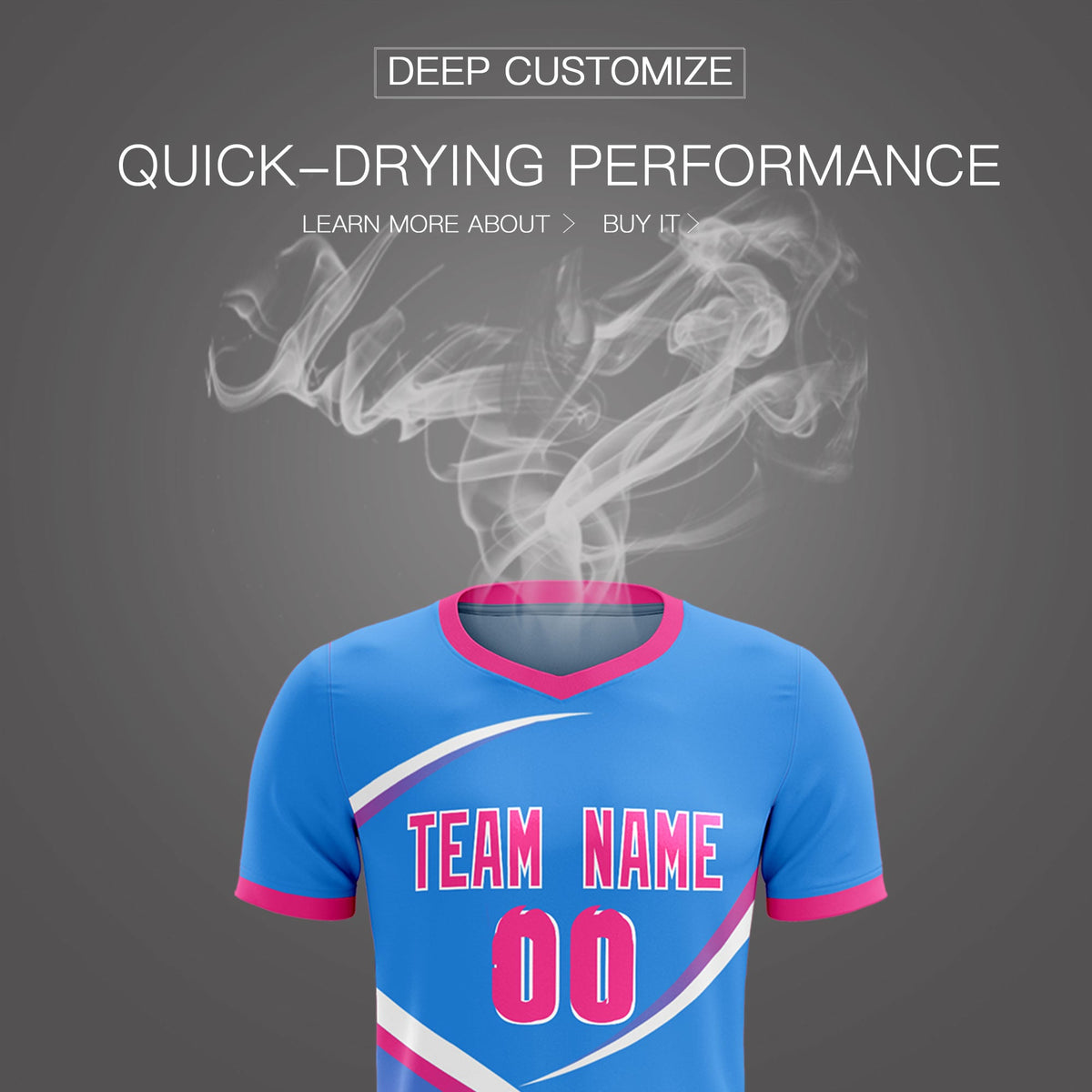 Custom Powder Blue Pink Color Block Training Uniform For Men Soccer Sets Jersey