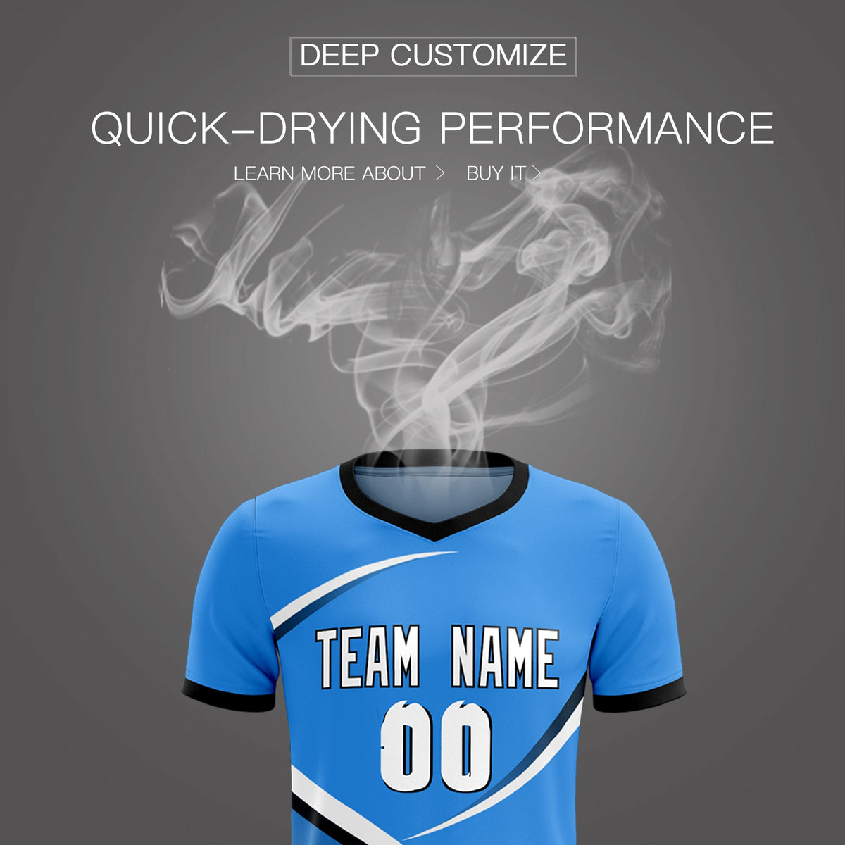 Custom Powder Blue Navy Color Block Training Uniform For Men Soccer Sets Jersey