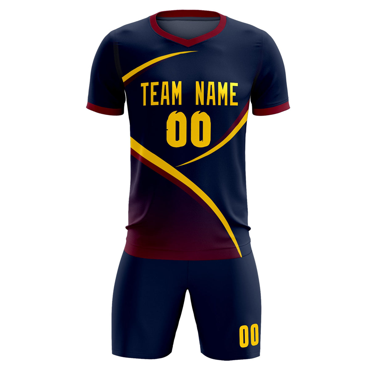 Custom Navy Navy Color Block Training Uniform For Men Soccer Sets Jersey