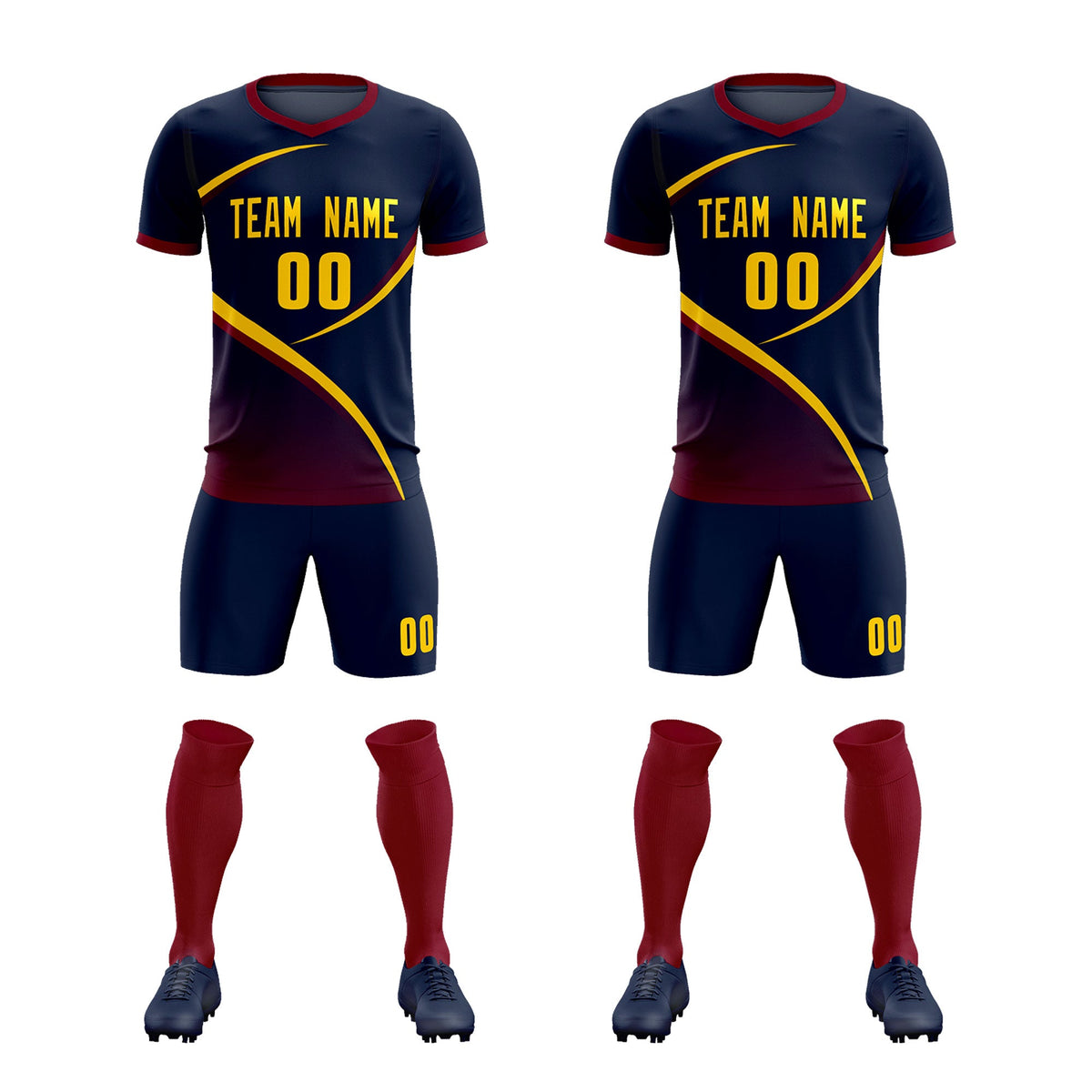 Custom Navy Navy Color Block Training Uniform For Men Soccer Sets Jersey