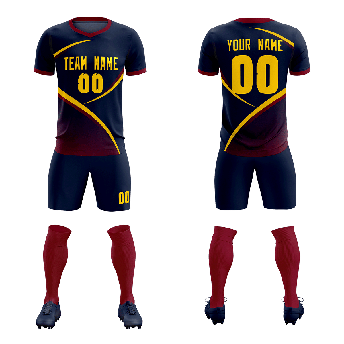 Custom Navy Navy Color Block Training Uniform For Men Soccer Sets Jersey