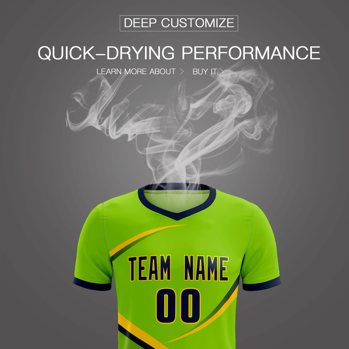 Custom Neon Green Navy Color Block Training Uniform For Men Soccer Sets Jersey