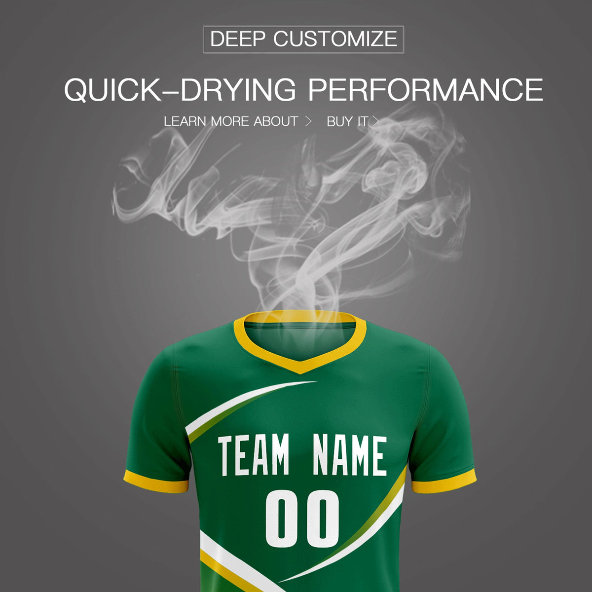 Custom Kelly Green Gold Color Block Training Uniform For Men Soccer Sets Jersey