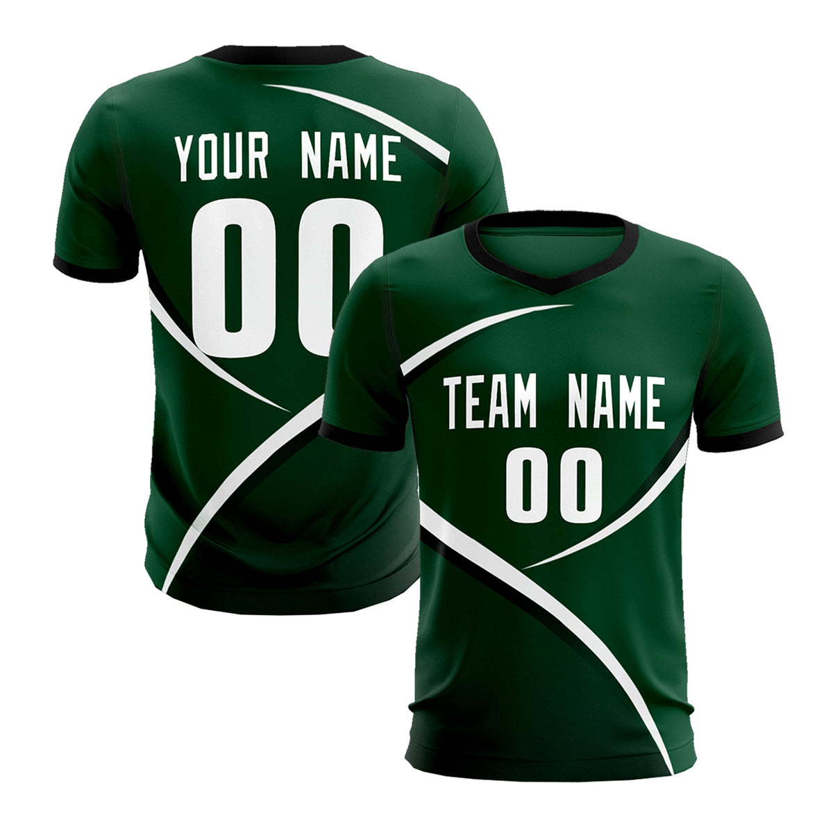 Custom Green Black Color Block Training Uniform For Men Soccer Sets Jersey