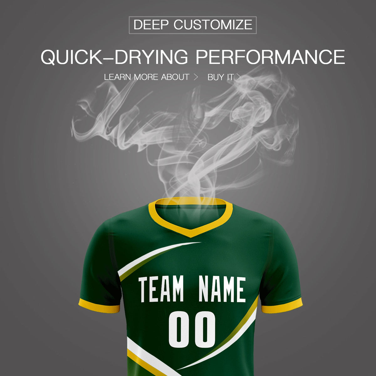 Custom Green Gold Color Block Training Uniform For Men Soccer Sets Jersey